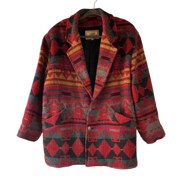 Circa Other - VTG CIRCA USA Mens Sz L Wool Blend Aztec Southwest Chore Barn Blazer Jacket Coat